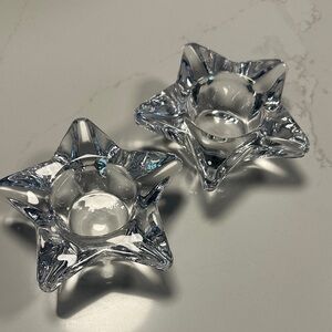 Crystal Star-Shaped Candle Holders Set